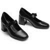 Dream Pairs Escarpins pour Femme – Plateforme épaisse Mary Janes – Boucle – Appartements – Bouche Plate – Japonais – Mignon – Chaussures de Princesse Lolita(Noir Pu)