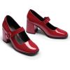 Dream Pairs Escarpins pour Femme – Plateforme épaisse Mary Janes – Boucle – Appartements – Bouche Plate – Japonais – Mignon – Chaussures de Princesse Lolita(Rouge Vif)
