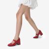Dream Pairs Escarpins pour Femme – Plateforme épaisse Mary Janes – Boucle – Appartements – Bouche Plate – Japonais – Mignon – Chaussures de Princesse Lolita(Rouge)