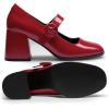 Dream Pairs Escarpins pour Femme – Plateforme épaisse Mary Janes – Boucle – Appartements – Bouche Plate – Japonais – Mignon – Chaussures de Princesse Lolita(Rouge)