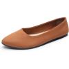 DREAM PAIRS Ballerines Femme Confortables à Bout Pointu en Suédine, Chaussures Plates à Enfiler pour Travail, Bureau ou Sorties(Brun)