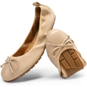 DREAM PAIRS Ballerines Femme, Chaussures Femme Légères et Confortables, Pliables Chaussures a Enfiler Femme(Nu)