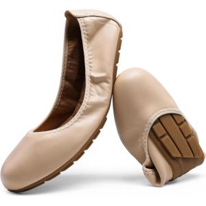 DREAM PAIRS Ballerines Femme Confortable Chaussures Plates pour Femmes Chaussures Pliables Légère et Flexible DWUMFA2501(Nu)