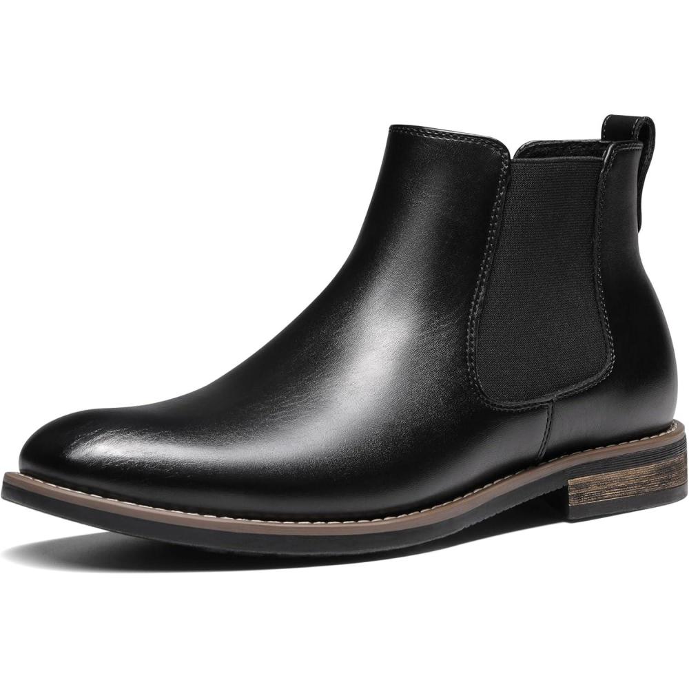 imageBruno Marc Bottine Homme Cuir Chelsea Boots Mode Chaussures Confortables Bottes HommesNoir Pu