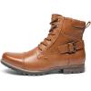 Bruno Marc Bottes Moto Homme Bottes Lacets Chukka Classiques Chaussures Biker Casual(Brun)