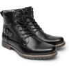Bruno Marc Bottes Moto Homme Bottes Lacets Chukka Classiques Chaussures Biker Casual(Noir)