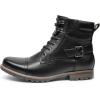 Bruno Marc Bottes Moto Homme Bottes Lacets Chukka Classiques Chaussures Biker Casual(Noir)