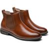 Bruno Marc Bottine Homme Cuir Chelsea Boots Mode Chaussures Confortables Bottes Hommes(Brun Pu)