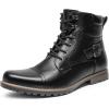 Bruno Marc Bottes Moto Homme Bottes Lacets Chukka Classiques Chaussures Biker Casual(Noir)