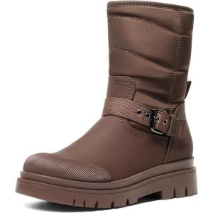 DREAM PAIRS Botte de Neige pour Femme Bottes de Hiver Chaussures Chaude SDSB2202W-E(Brun)
