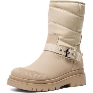 DREAM PAIRS Botte de Neige pour Femme Bottes de Hiver Chaussures Chaude SDSB2202W-E(Nu)