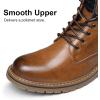 Bruno Marc Bottes de Moto Classiques pour Hommes avec Fermeture à Lacets et Fermeture Éclair Latérale Botte Confortable pour Travail(Brun)