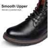 Bruno Marc Bottes de Moto Classiques pour Hommes avec Fermeture à Lacets et Fermeture Éclair Latérale Botte Confortable pour Travail(Noir)