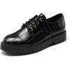 DREAM PAIRS Chaussures Classiques Oxford à Lacets pour Femmes, Chaussures d&rsquo;affaires Confortables pour Femmes.(Noir Croco)