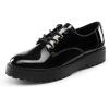 DREAM PAIRS Chaussures Classiques Oxford à Lacets pour Femmes, Chaussures d&rsquo;affaires Confortables pour Femmes.(Noir Pat)