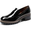 DREAM PAIRS Mocassin Femme Chaussures Plates Confortable avec Talon Mi-Haut Porter à Enfiler Mocassins Loafer(Noir Pat)