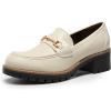 Dream Pairs Mocassins Femme Confort à Enfiler avec Semelle Plateforme Chaussures Loafers(Beige Pu)