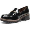 Dream Pairs Mocassins Femme Confort à Enfiler avec Semelle Plateforme Chaussures Loafers(Noir Pat)