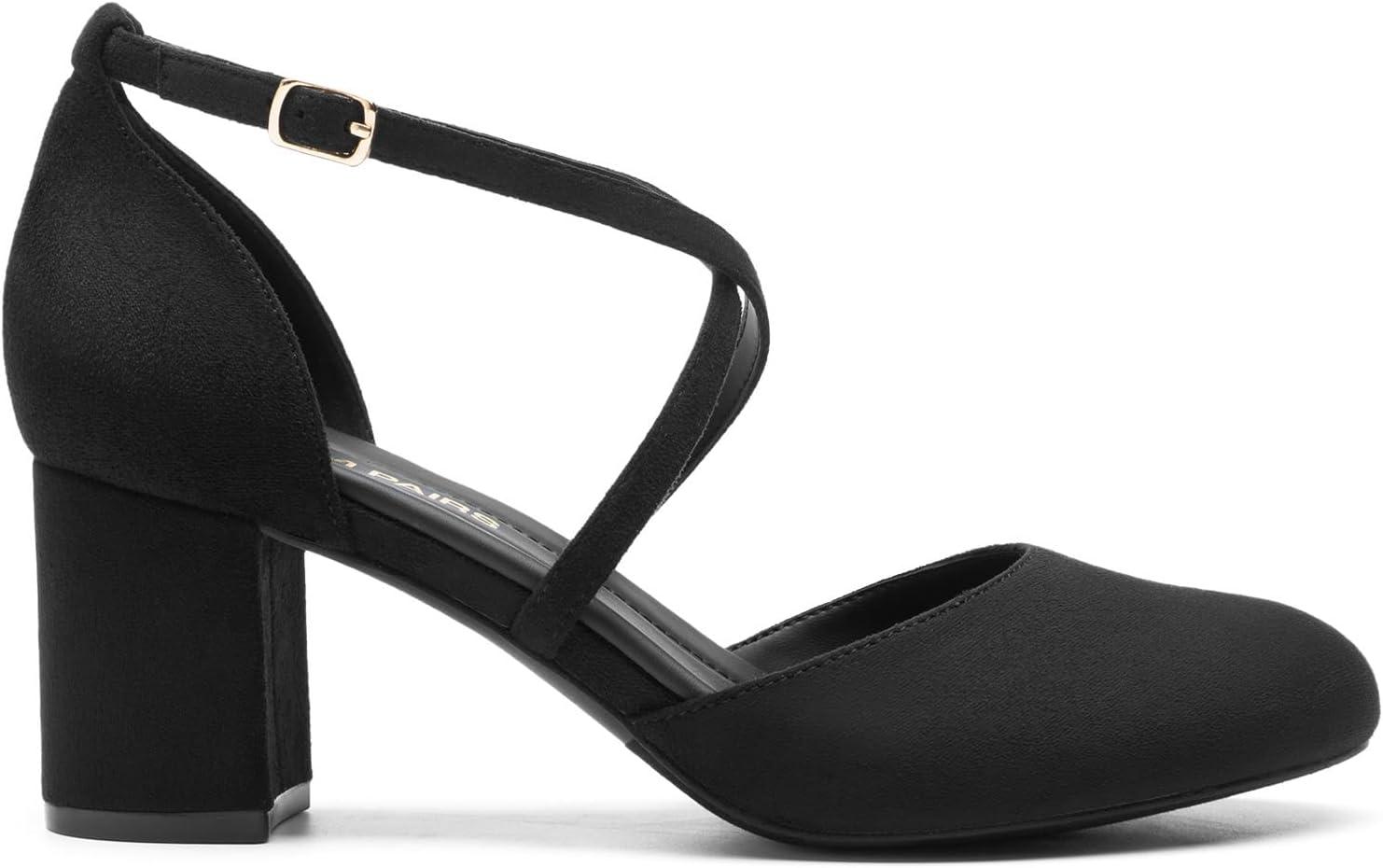 image:imageDREAM PAIRS Escarpins Femme Petit Talon Chaussures lgantes et Confortables Womens Pumps pour Travail Mariage et SoireSude Noir