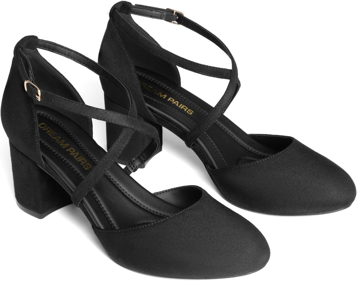 image:imageDREAM PAIRS Escarpins Femme Petit Talon Chaussures lgantes et Confortables Womens Pumps pour Travail Mariage et SoireSude Noir