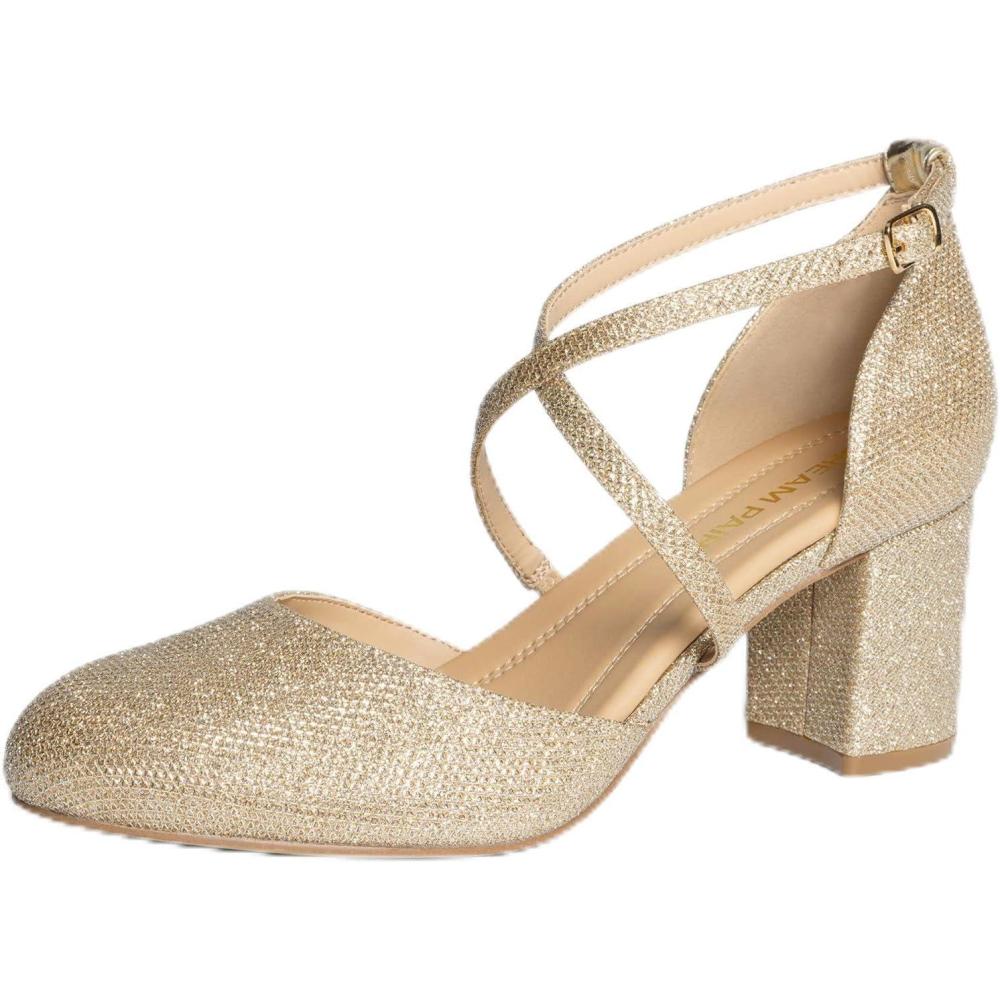 image:imageDREAM PAIRS Escarpins Femme Petit Talon Chaussures lgantes et Confortables Womens Pumps pour Travail Mariage et SoireOr