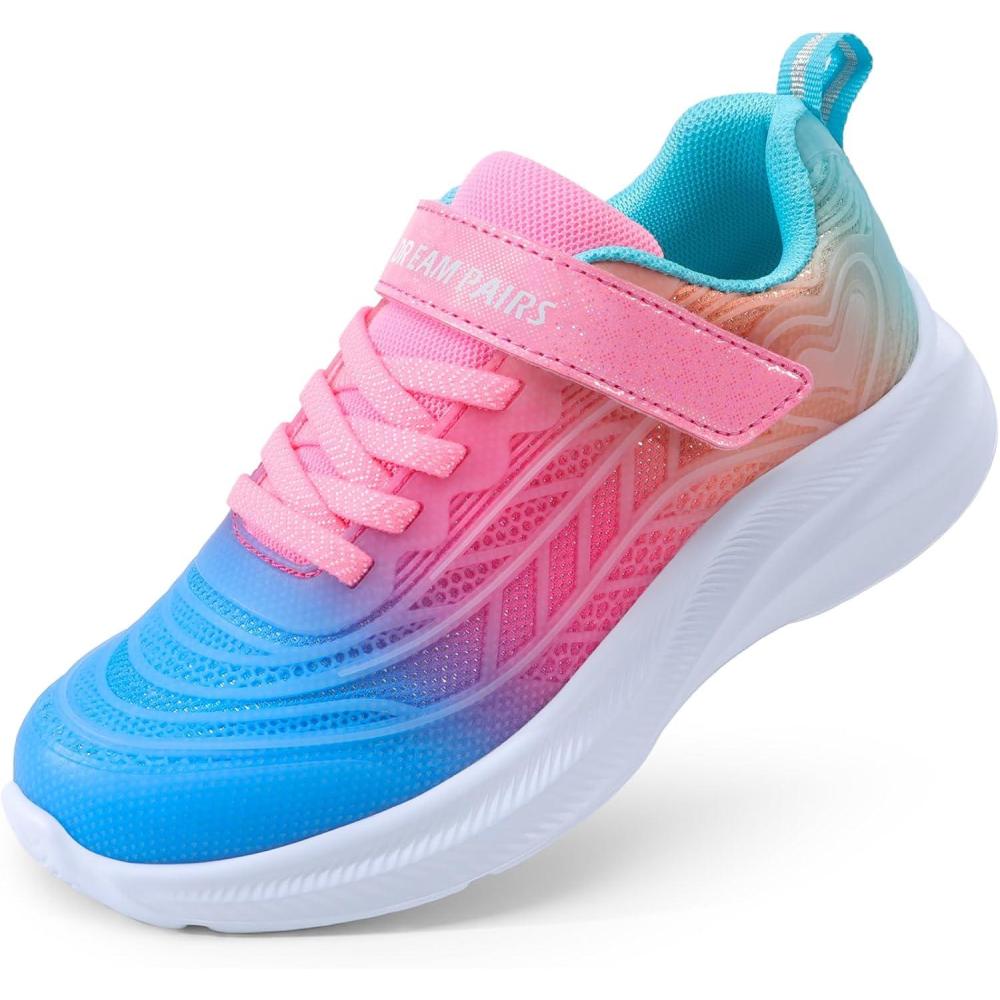 image:imageDREAM PAIRS Kids Chaussures de Course Enfant Garon Fille Baskets Sport Lgres et Confortables Chaussures Enfants pour cole et Activits SportivesBleu Rose Vif Vert
