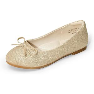 DREAM PAIRS Ballerines Filles à Enfiler Chaussure Plate Confortable Chaussures d&rsquo;école Habillées Classiques(Or Paillettes)
